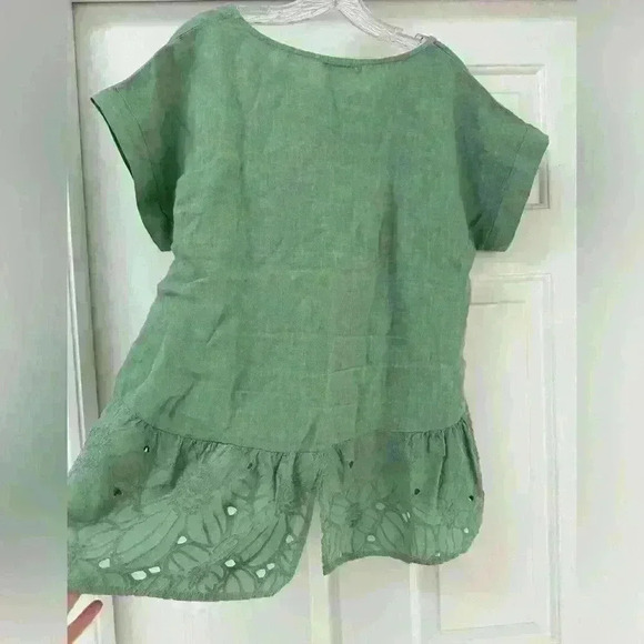 Terzo Millennio‎ Lagenlook Short Sleeve Linen Made In Italy Regular fit Size S - Picture 7 of 7